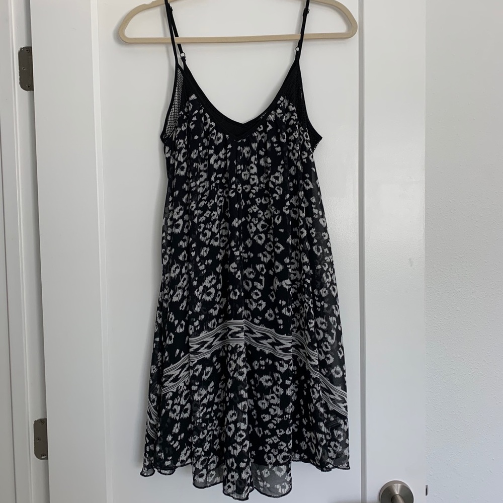 Express flowing cheetah tank dress